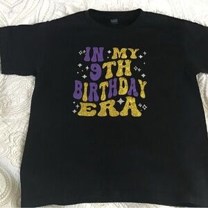 Girls Black 9th birthday shirt